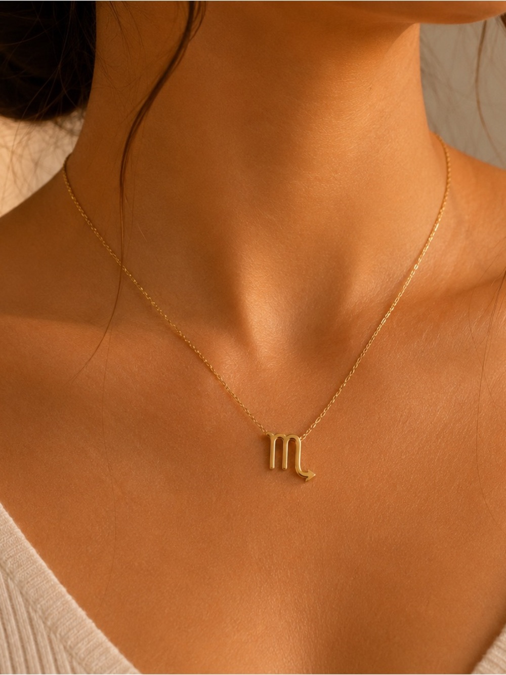 Gold Scorpio Zodiac Pendant Necklace - Women Jewelry